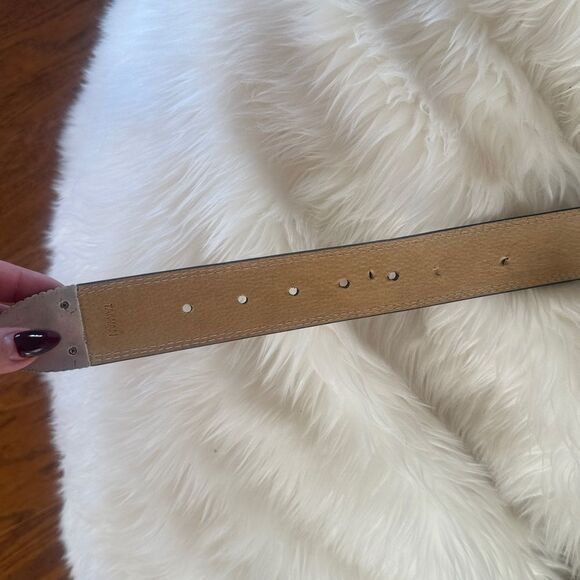 Black leather western belt